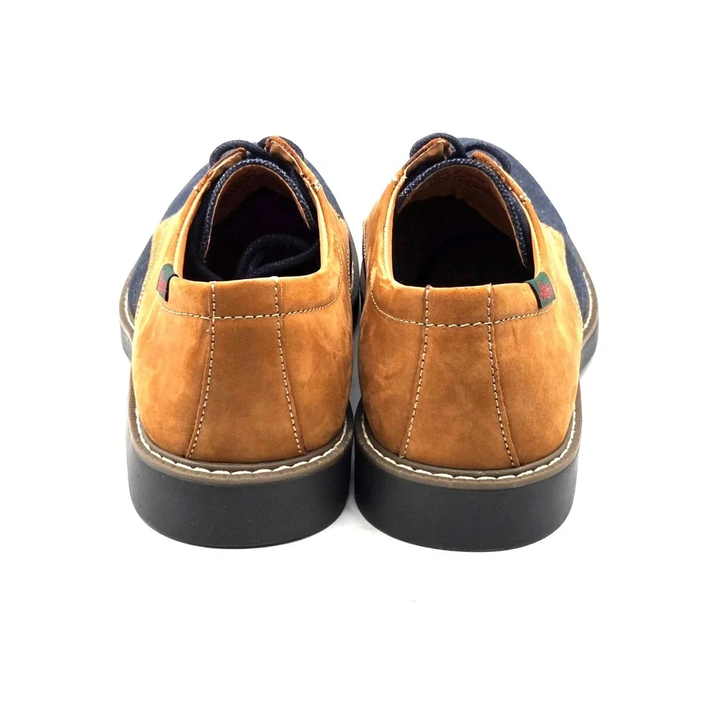 G.H. Bass & Co. Patterson Men's Shoes Blue Denim & Tan Nubuck Leather‎ Size 7.5
